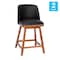 Flash Furniture 24" Black LeatherSoft Wooden Counter Stools, PK 2 CH-192162X000PU-24-BK-GG - alternate 8